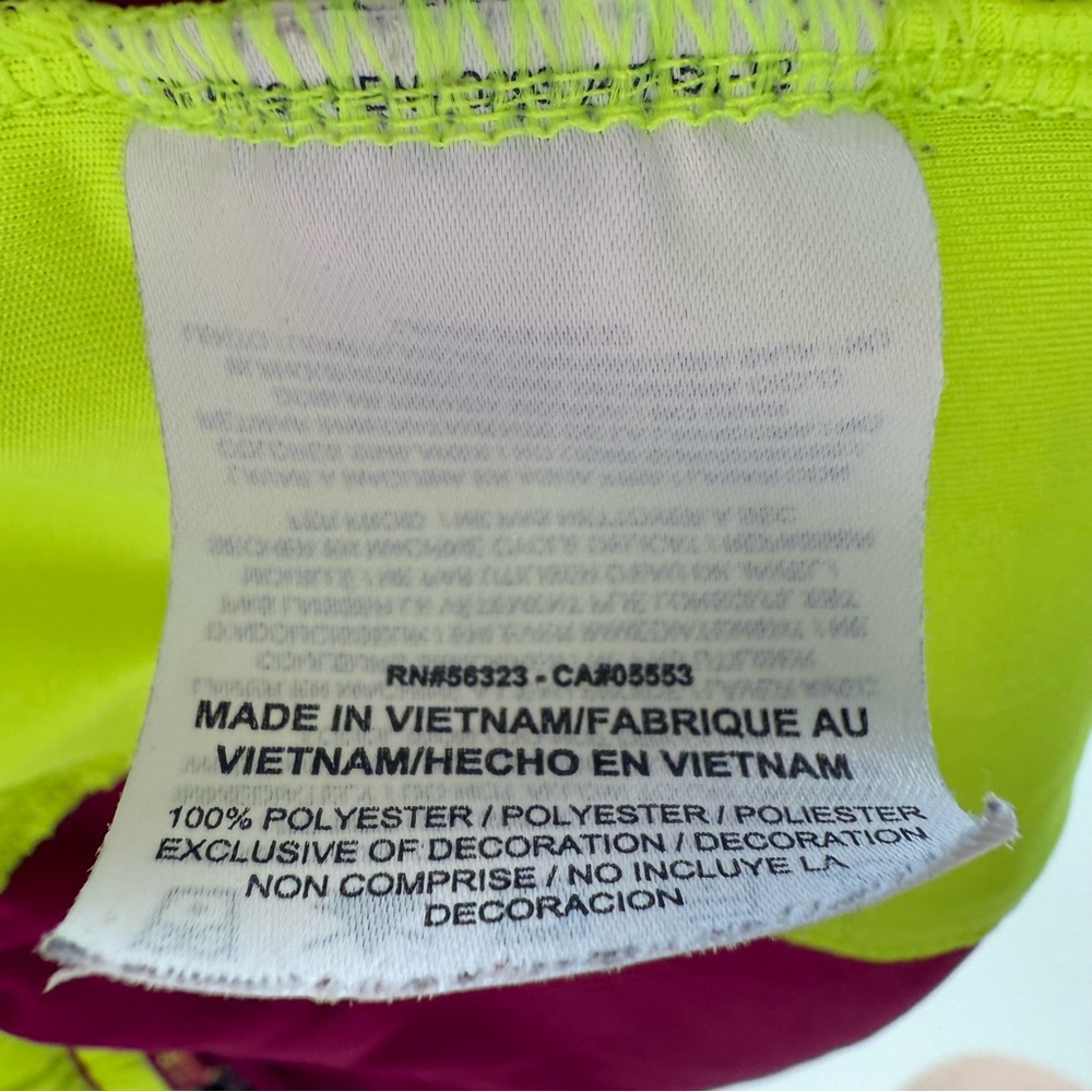Nike Dri Fit Purple Fluorescent Yellow Running Shorts Womens Size Large - Picture 8 of 9